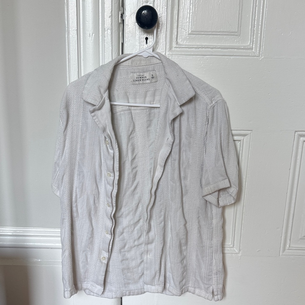 Abercrombie & Fitch Light Gray Short Sleeve Shirt Jacket